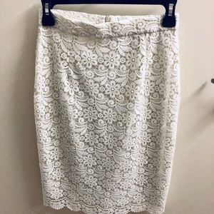 UNIQLO Cream Lace Midi Skirt